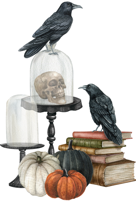 Halloween Black Crow Pumpkins