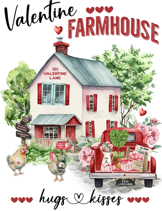 Valentine Farmhouse Hugs and Kisses