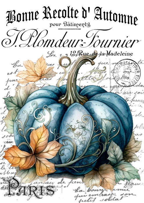 Fall Autumn French Blue Pumpkin