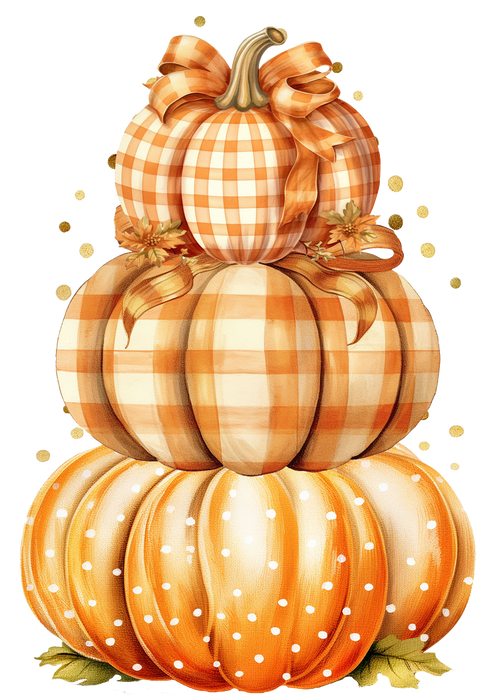 Fall Autumn Orange Checkered Pumpkins