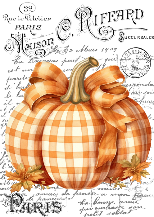 Fall Autumn French Checkered Pumpkins