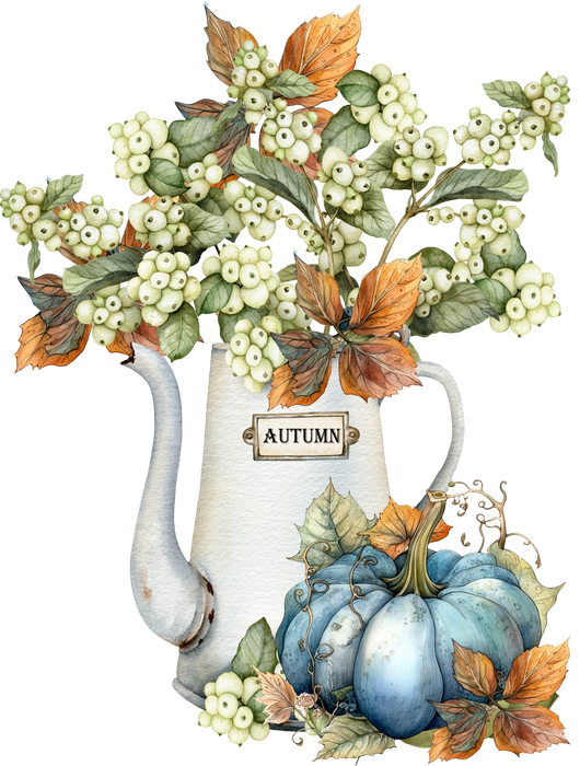 Fall Autumn Blue Pumpkin Watering Can
