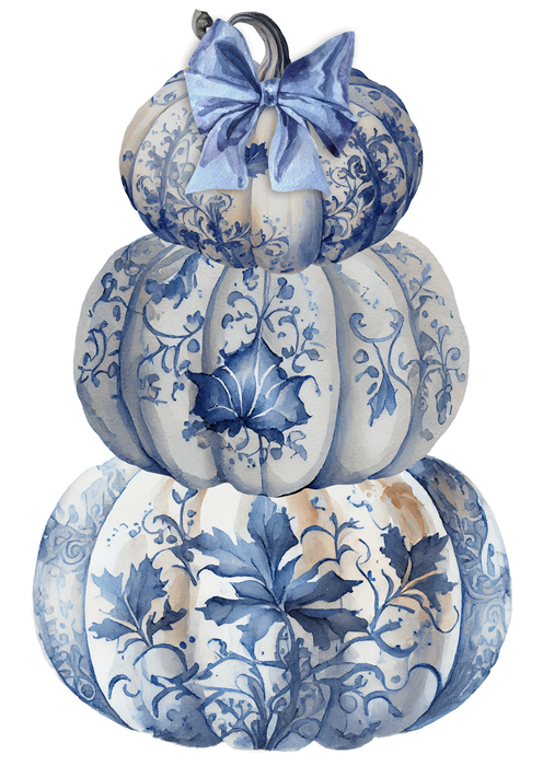 Autumn Stacked Chinoiserie Pumpkins
