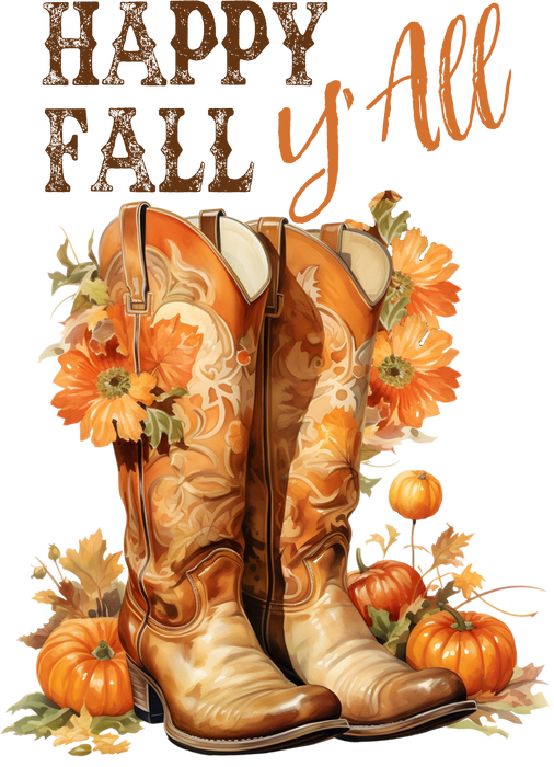 Happy Fall Y'All Cowboy Boots Western