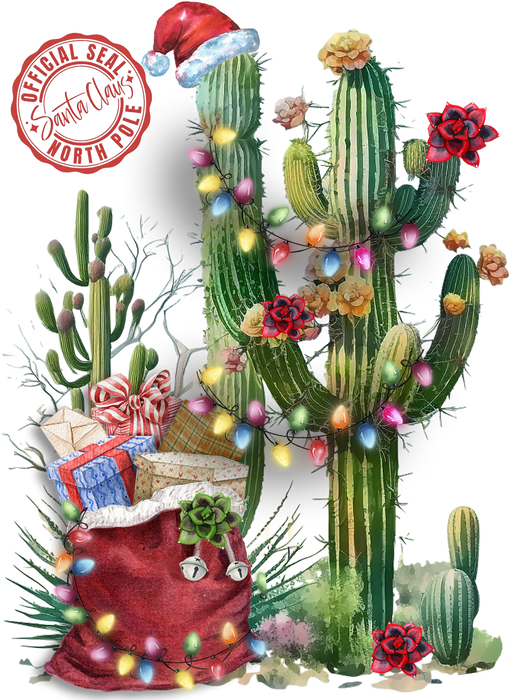 Christmas Santa Saguaro Cactus Western