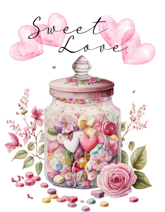 Valentine Candy Jar Sweet Love Heart