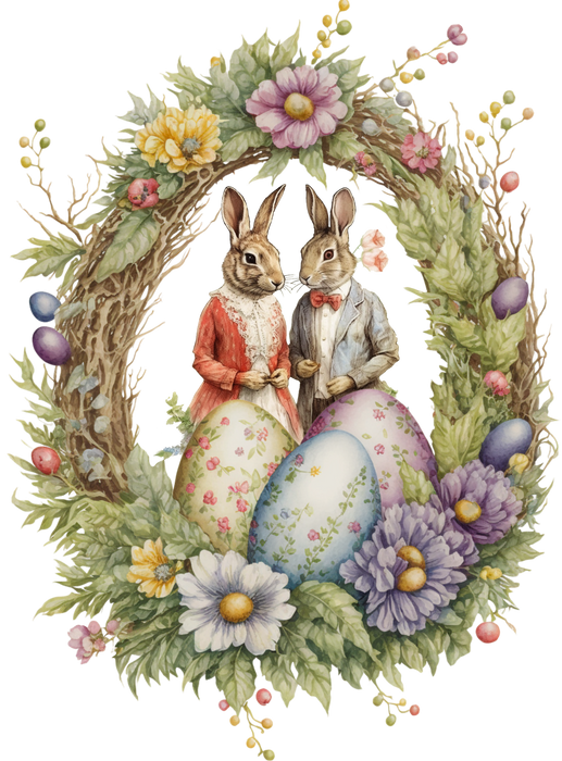 Easter Vintage Victorain Bunnies