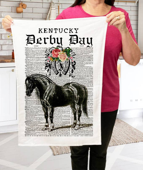 Kentucky Derby Horse Vintage Kitchen Terry Cloth Towel