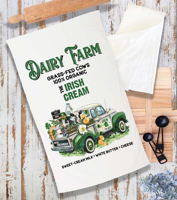 St Patrick's Day irish Crème Dairy Farm Terry Cloth Towel