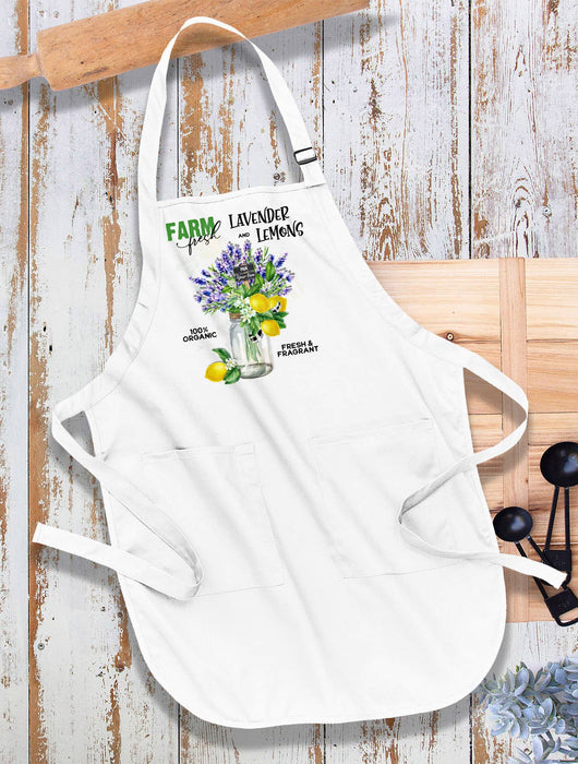Country Lavender and Lemons Kitchen Cotton Apron