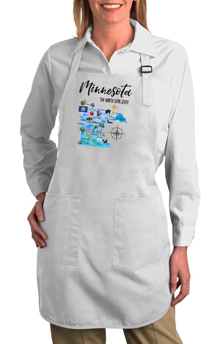 Minnesota State Map Souvenir Cotton Apron