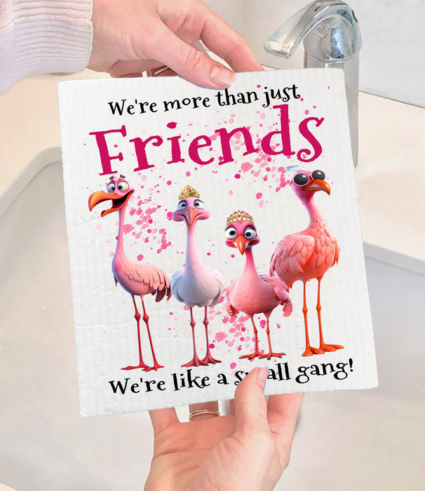Flamingos Friends Small Gang Funny SWEDISH DISH CLOTH