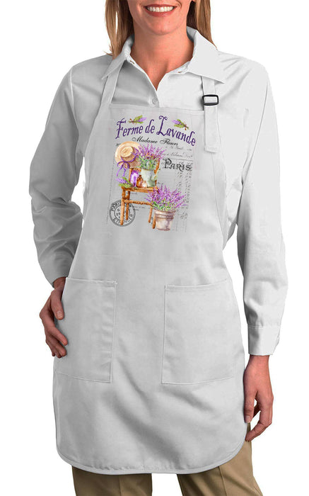 French Garden Lavender Kitchen Cotton Apron