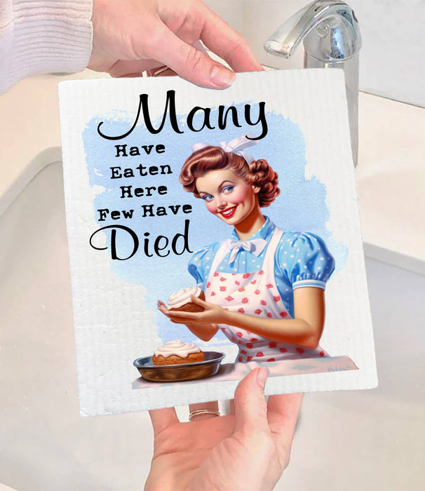Have Eaten here never Died Funny SWEDISH DISH CLOTH