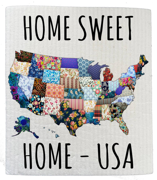 Home Sweet Home USA Patriotic SWEDISH DISH CLOTH