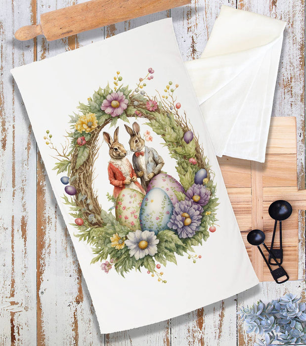 Easter Vintage Victorain Bunnies Terry Cloth Towel