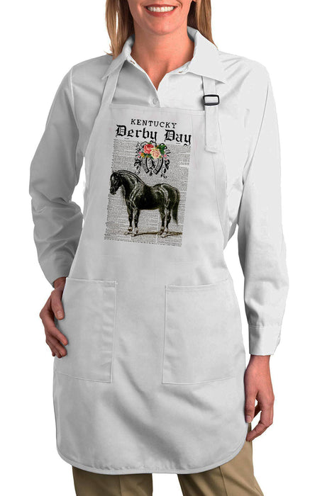 Kentucky Derby Horse Vintage Kitchen Cotton Apron