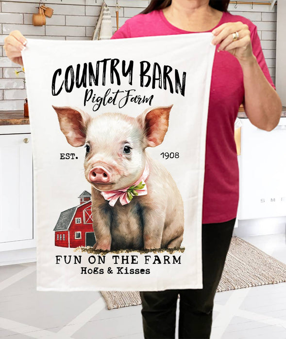 Country Piglet Farm Pig Animals Kitchen Terry Cloth Towels