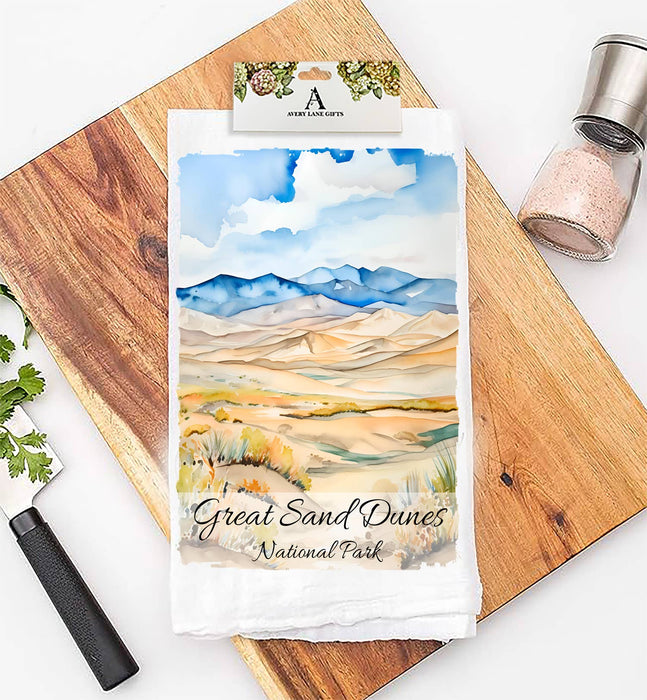 Great Sand Dunes National Park Colorado Flour Sack Tea Towel
