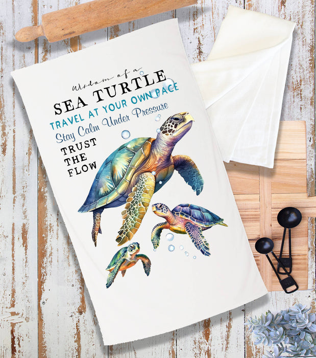 Coastal Sea Turtle Wisdom Ocean Terry Cloth Towel