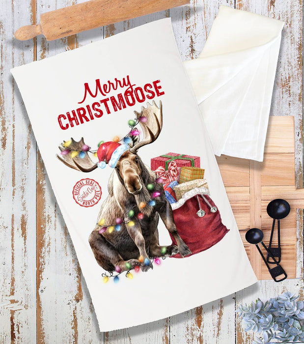 Christmas Merry Christmoose Moose Terry Cloth Towel