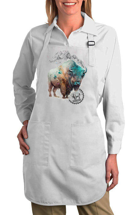 Western Buffalo Turquoise Yellowstone Kitchen Cotton Apron