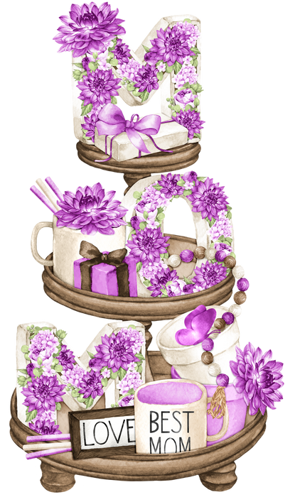 Mothers Day Purple 3 Tier Tray