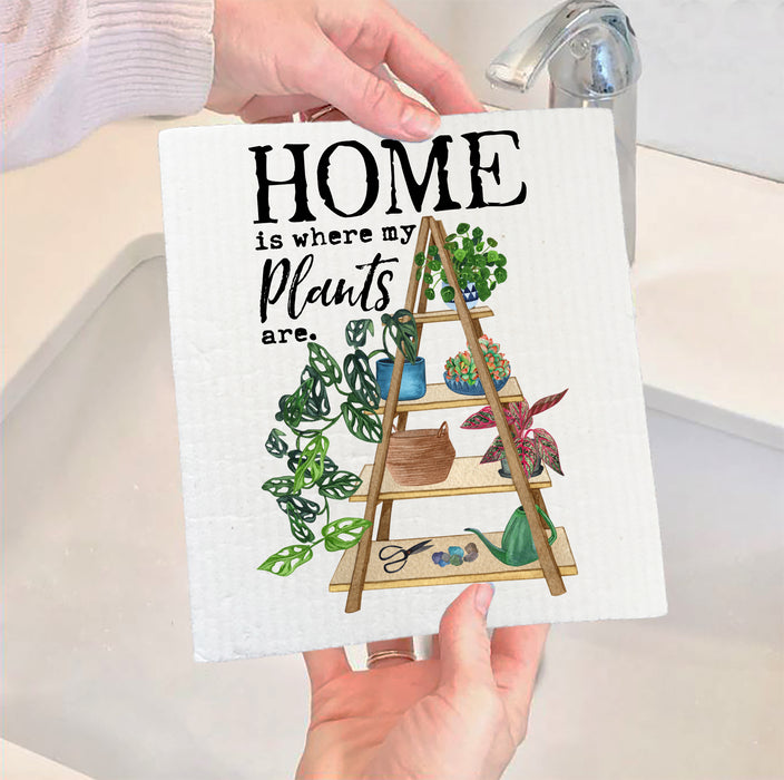 Home is where my Plants are House Plants Swedish Dish Cloth