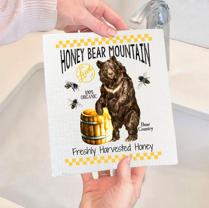 Honey Black Bear Mountain  Swedish Dish Cloth