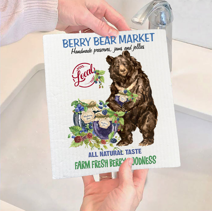 Berry bear Market Jams and Jellies  Swedish Dish Cloth