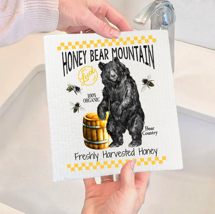 Honey Black Bear Mountain  Swedish Dish Cloth