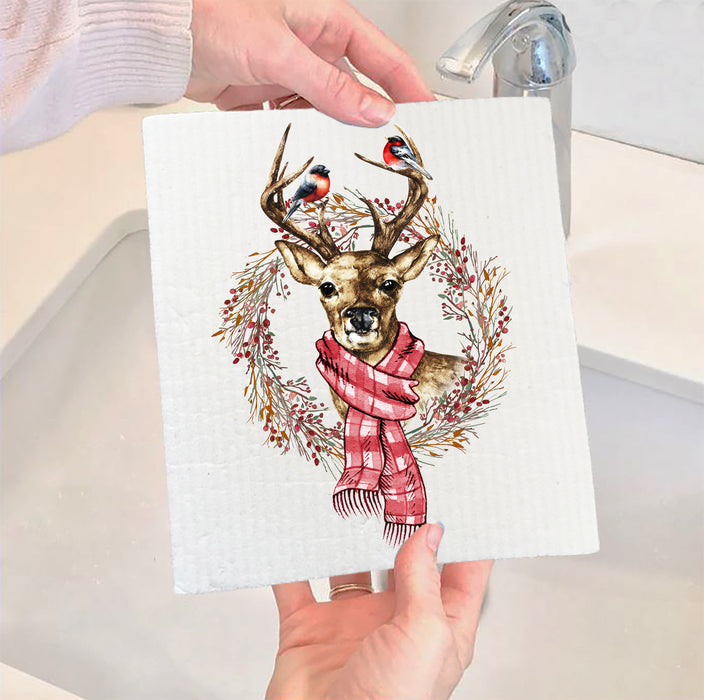 Christmas Reindeer SWEDISH DISH CLOTH