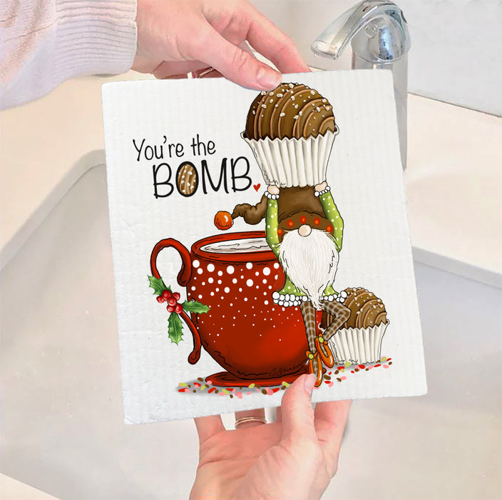 Christmas Chocolate Bomb Swedish Dish Cloth