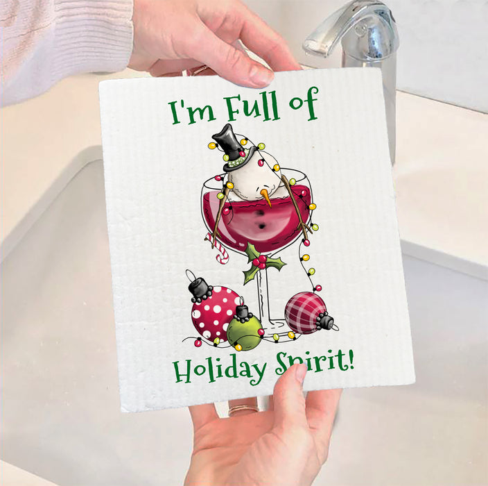 Christmas Full of Holiday Cheer Swedish Dish Cloth