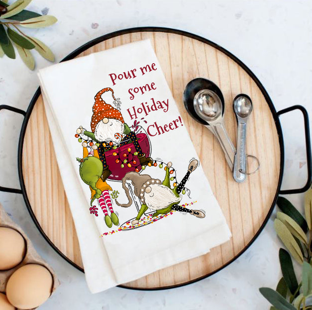 Christmas Pour Holiday Cheer Cotton Tea Towels