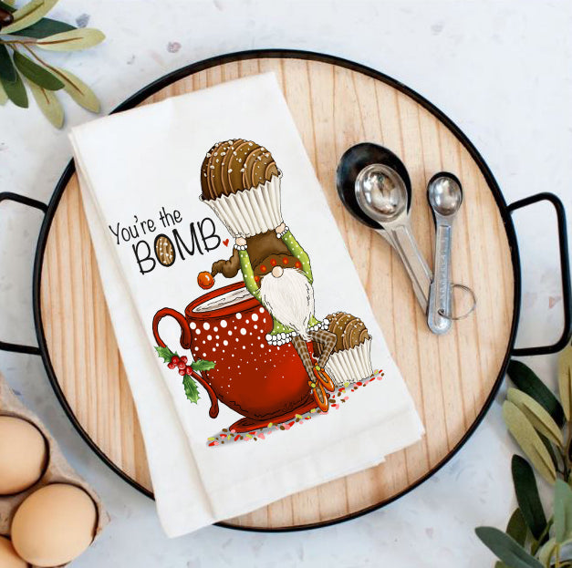Christmas Chocolate Bomb Cotton Tea Towels