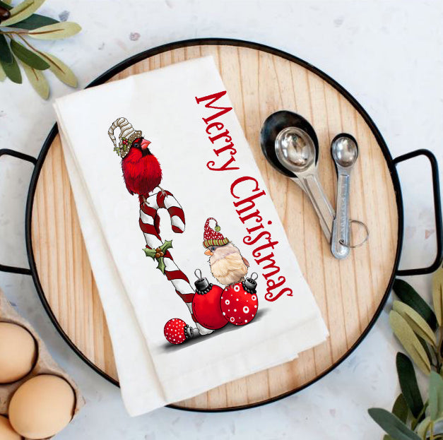 Christmas Red Cardinal Cotton Tea Towels