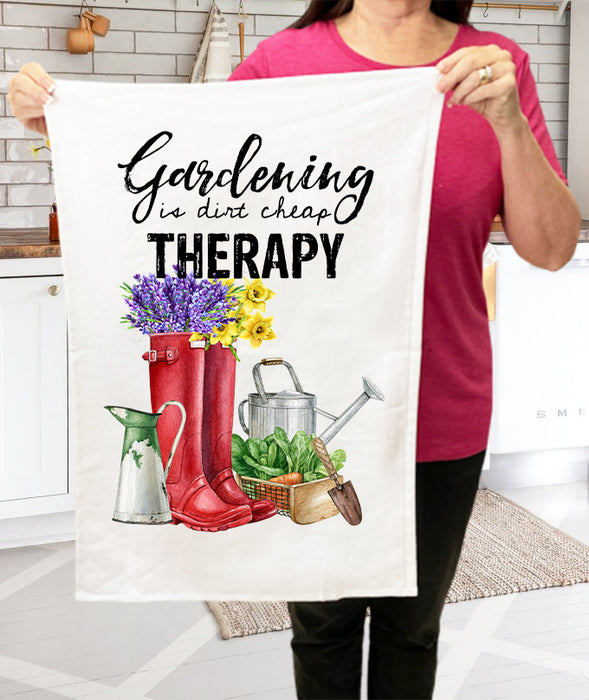 Gardening is dirt cheap Therapy Cotton  Terry Cloth Towels