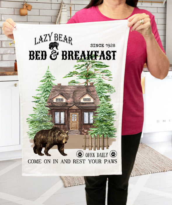 Lazy Bear Bed & Breakfast Cotton Terry Cloth Towels
