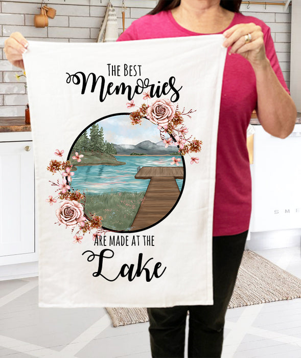 Best Memories at the Lake Cotton Terry Cloth Towels