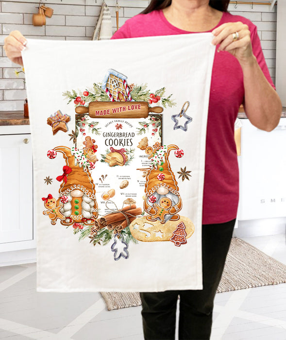 Christmas Gingerbread Recipe Gnomes  Terry Towel