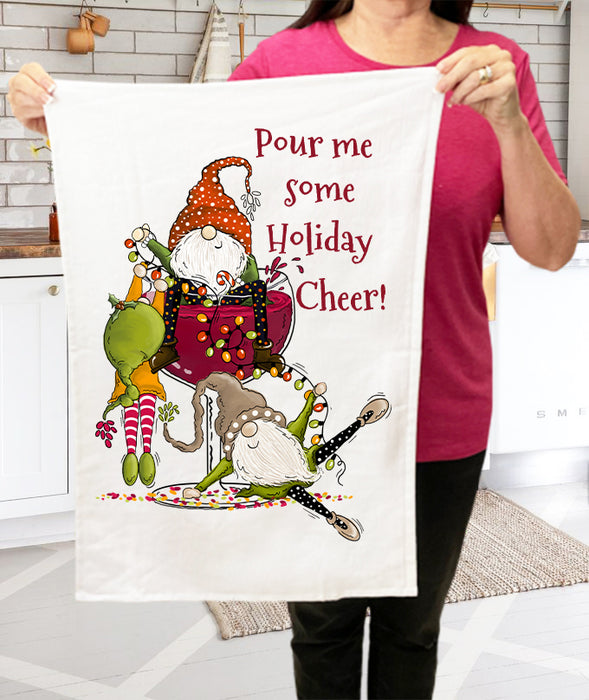 Christmas Pour Holiday Cheer Cotton Terry Cloth Towels