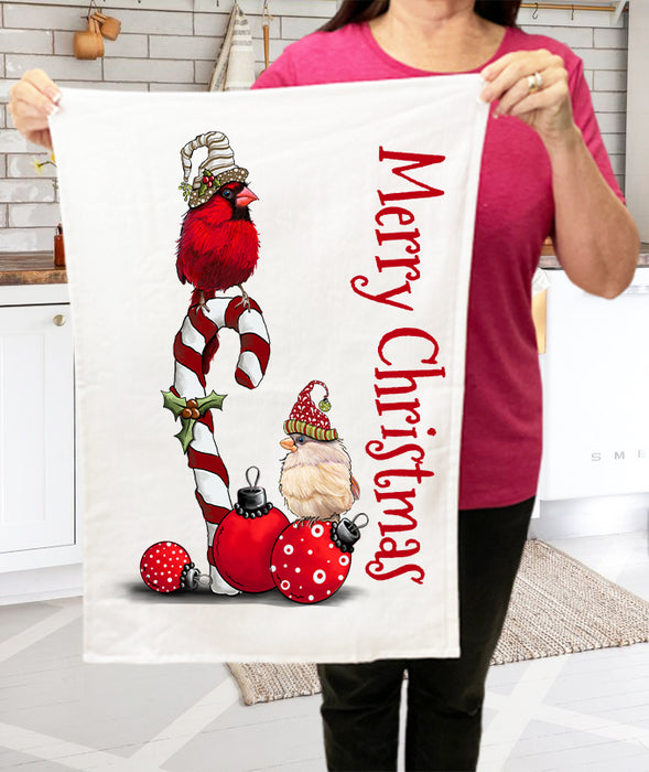 Christmas Red Cardinal Cotton Terry Cloth Towels
