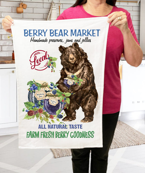 Berry bear Market Jams and Jellies Cotton Terry Cloth Towels