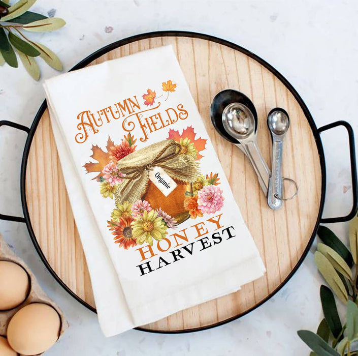 Autumn Fall Fields Honey Harvest Flour Sack Tea Towel