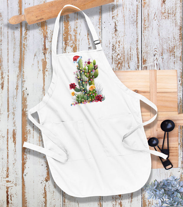 Christmas Saguaro Cactus Western Kitchen Cotton Apron