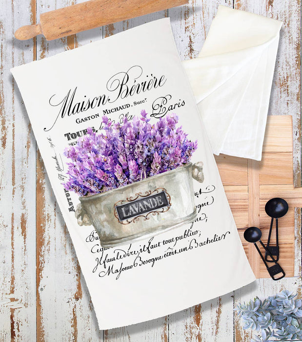 Vintage French Lavender Paris Terry Cloth Towel