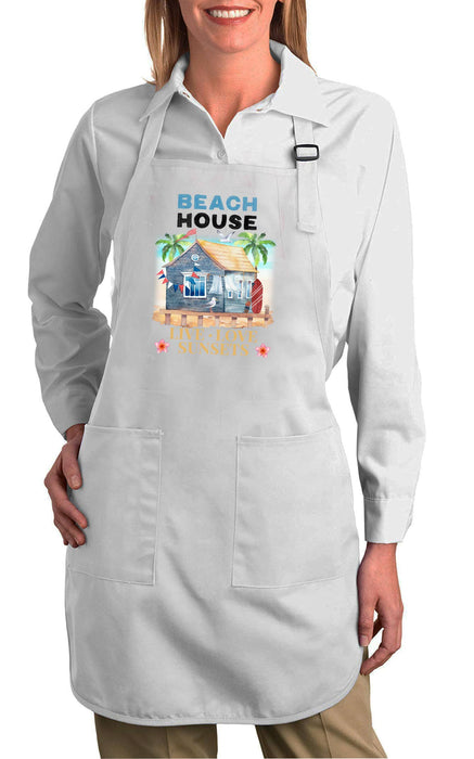 Beach House Ocean Sand Sunsets Cotton Apron