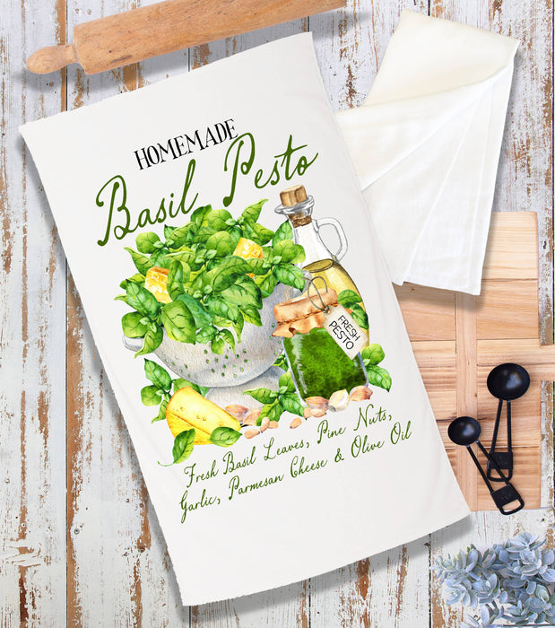 Basil Pesto Fresh Olive Oil Terry Cloth Towel