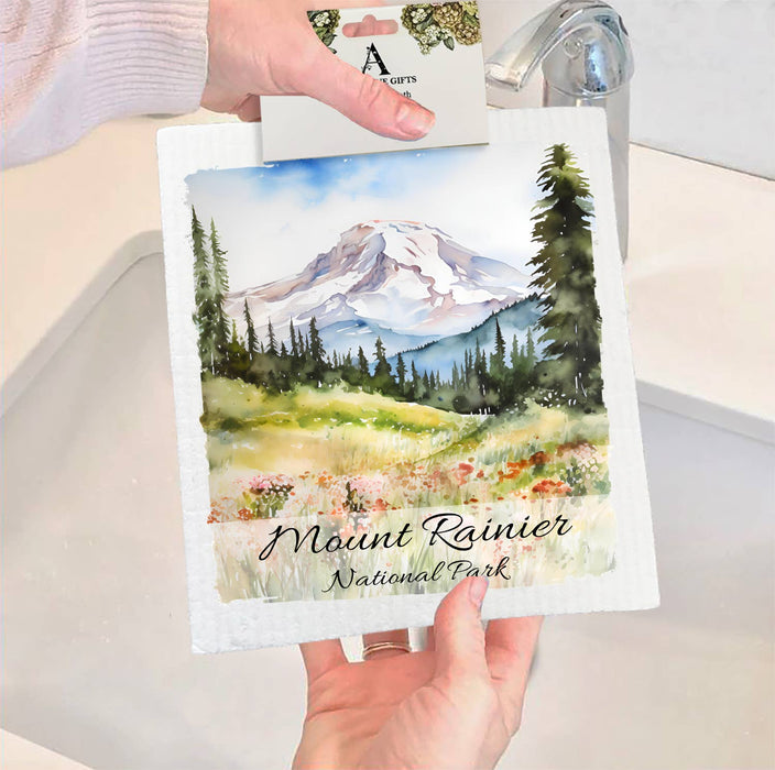 Mount Rainier National Park Washington  SWEDISH DISH CLOTH